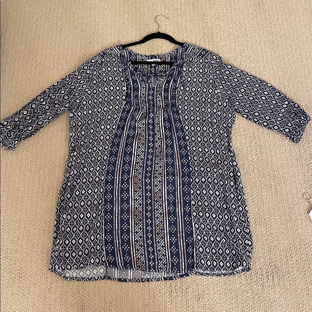 Sonoma Navy Geometric Tunic